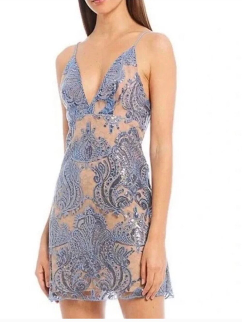 Free People Night Shimmer Mini Dress